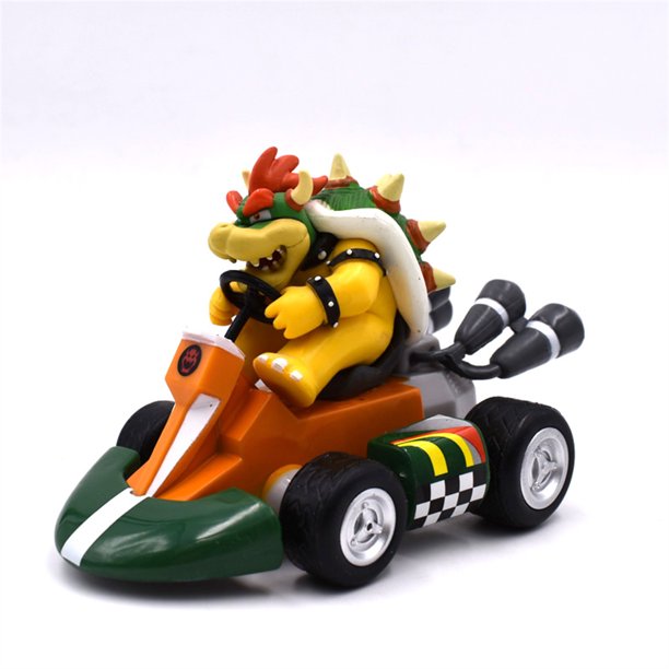 Gudo Super Mario Brothers Kart Pull Back Cars Pvc Action Figures 4 King Bowser Koopa Mini Racer 5486