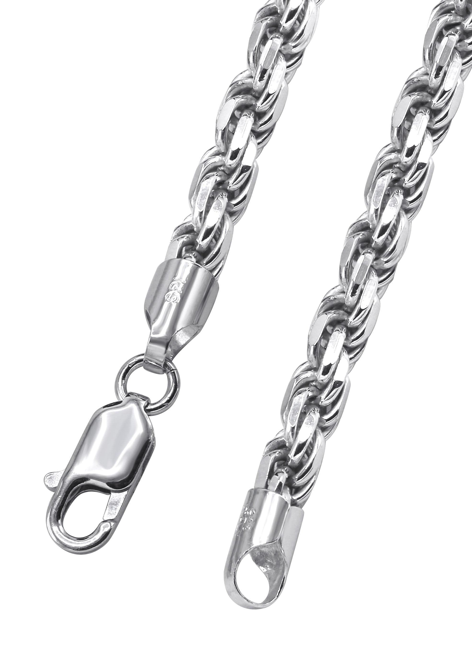 Mens White Gold Chain - Solid White Rope Chain - Silver / 10K / 14K