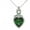 Green Emerald, variant on Solid 925 Silver Heart Ribbon Pendant Necklace with CZ Gemstone Birthstone