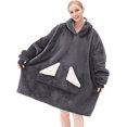 thumbnail image 5 of Wearable Blanket Hoodie  Oversized Sherpa Fleece Sweatshirt Blanket With Giant Hood Pockets And Sleeves For Adults  Warm And Cozy Gray Hooded Blanket, 5 of 5