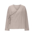 thumbnail image 5 of Outfmvch Button Up Shirt Women Linen Tunic Tops for Women Linen Shirts for Women Long Sleeve Shirts 2026 Vacation Fashion Clothes Lace Casual Loose Fit A L, 5 of 6