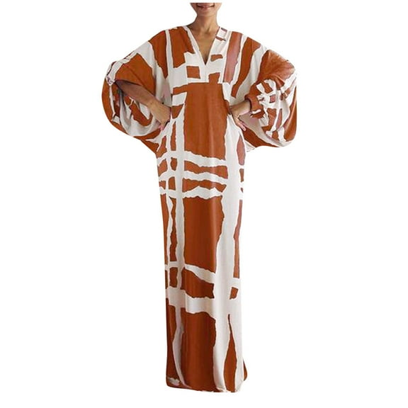 Womens Dresses for Wedding Guest Short Sleeve Plus Size Printed Check Batwing Sleeve Party Evening Gown Long Maxi Dress
