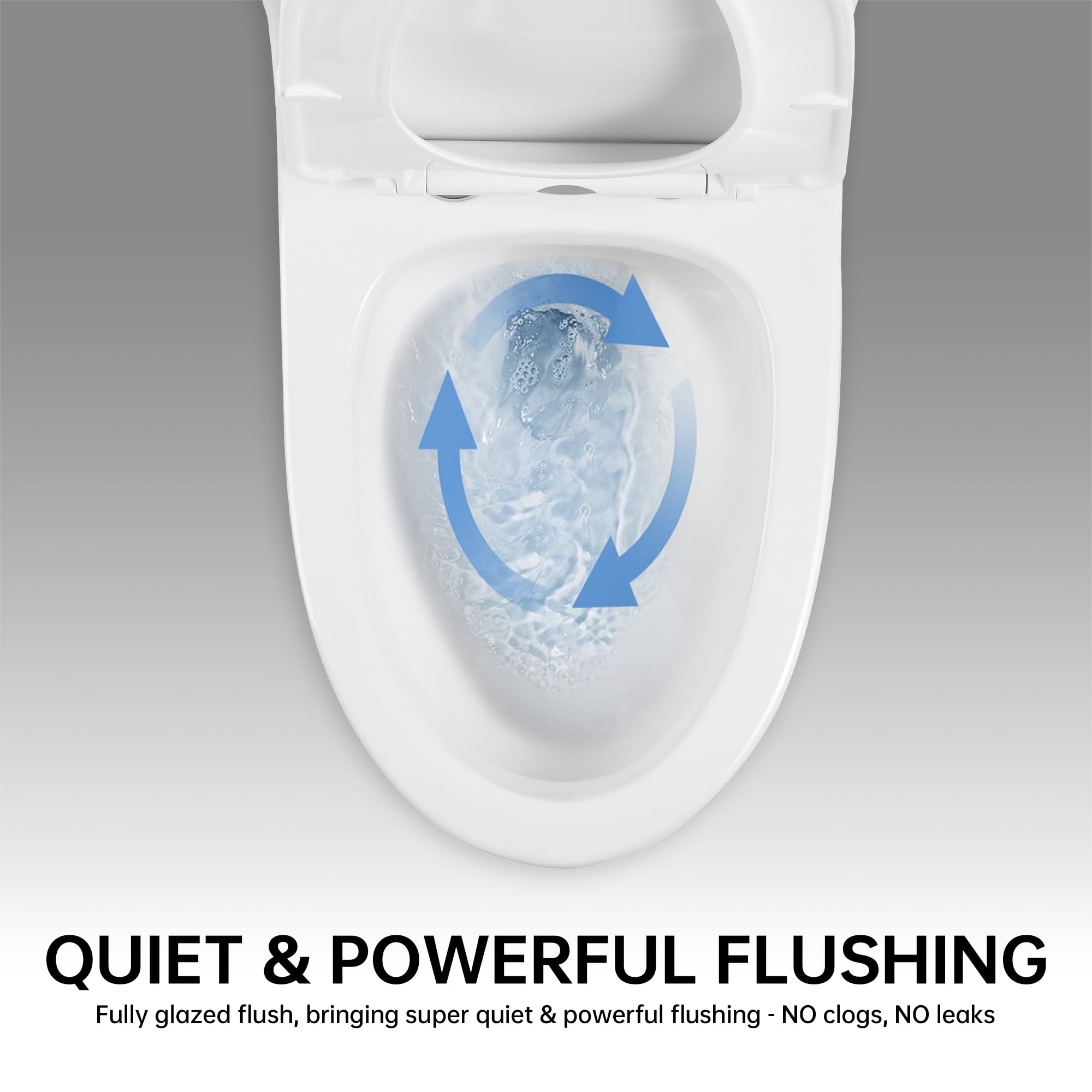 Alvantor One-Piece Toilet 15.5"Height Ceramic Elongated Floor Mounted 1.1/1.6 GPF Toilet White