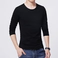 thumbnail image 3 of MYG Hommes Col Rond Manches Longues T-Shirts Décontracté Slim Fit T-shirt Fitness Sport Tops, 3 of 9