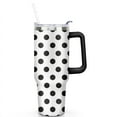 thumbnail image 2 of White & Black Dots 40oz Stainless Steel Vacuum Insulated Tumbler with Lid and Straw for Water Iced Tea Coffee Smoothie and More, 2 of 7