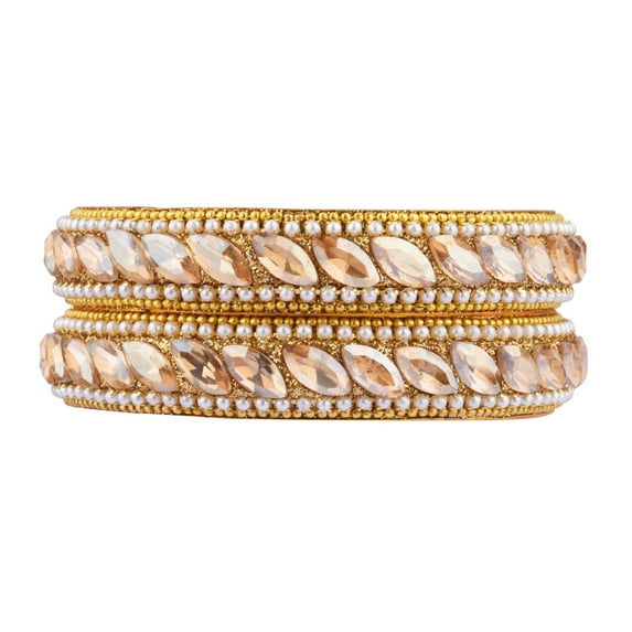 Efulgenz Beaded Traditional Plain Matte Finish Metal Bangle Indian Wedding Bridal Bangles Set Indian Bohemian Jewelry Retro Vintage Bracelet Bangle Statement Jewelry for women (2 Pcs) Size 2.8
