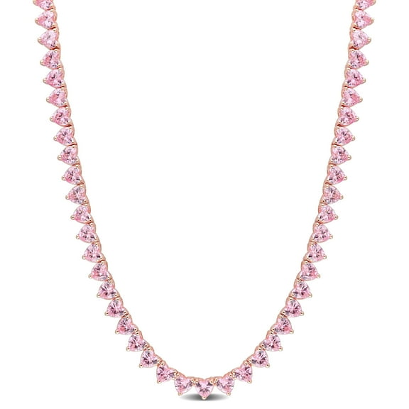 Everly Women's Cubic Zirconia Rose Gold Plated Tennis Necklace