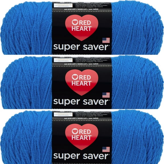 Spinrite Red Heart Super Saver Yarn-Blue, 1 Pack of 3 Piece