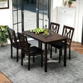 thumbnail image 2 of Topbuy 5-Piece Dining Table Set Modern Dinette Set for 4 w/Wide Tabletop & Rubber Wood Legs, 2 of 8