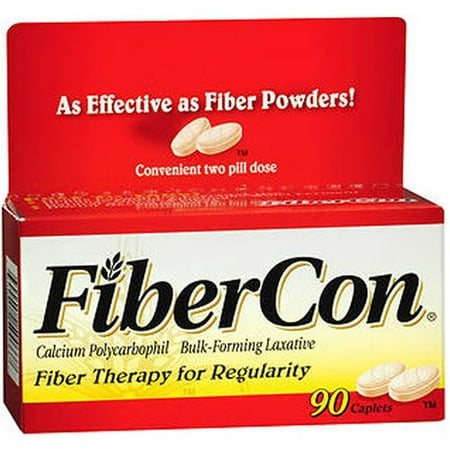 Fibercon Fiber Therapy for Regularity Caplets, 90 CT (Pack of 6)