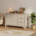 thumbnail image 7 of 46.5" Fluted Sideboard Buffet Cabinet, Accent Coffee Bar Cabinet with 3 Drawers, Wooden Media Console Table TV Stand, Floor Cupboard Cabinet, 7 of 7