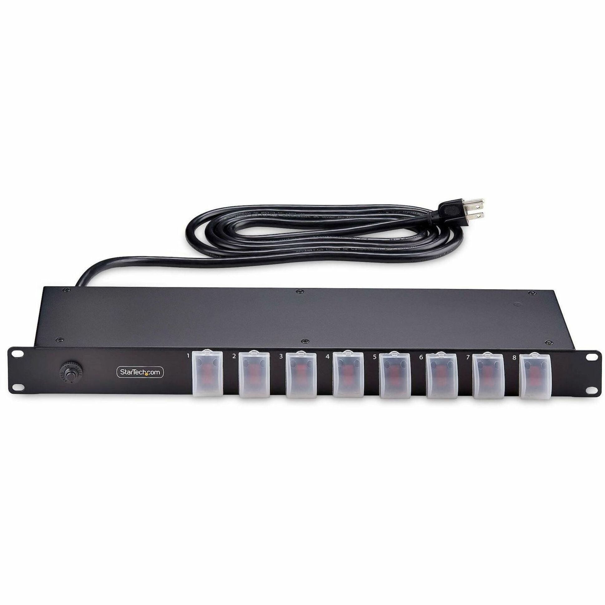 StarTech 8-Outlet Horizontal Rack Mount PDU, 1U Power Strip 8NS8-RACK-MOUNT-PDU