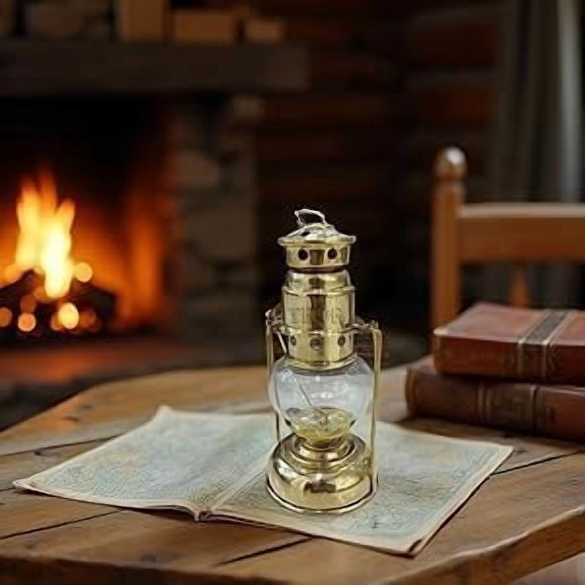 Brass Mini Small Oil Lamp Lanterns for Home Decor 7" (Brass) Rustic Vintage Home Decor Gifts