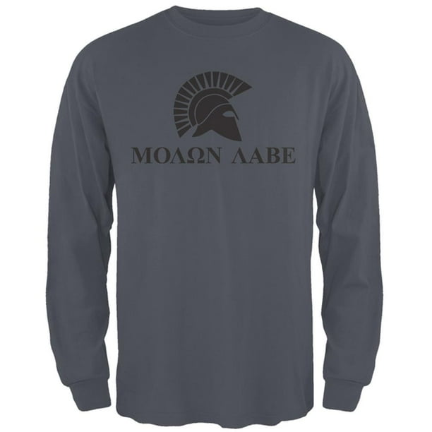 Old Glory Molon Labe Helmet Mens Long Sleeve T Shirt Charcoal Sm Walmart Com Walmart Com