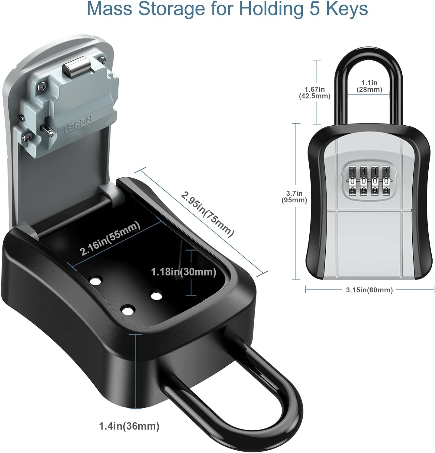 Luopital Key Lock Box with Resettable Combination Code photo 2