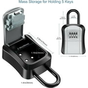 Key Lock Box Portable Combination Lockbox Wall-Mounted Key Storage Box for House Keys, Resettable Code Safe Security Lock Box for Home Office Apartment Spare Key Storage