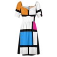thumbnail image 4 of Swinging 60s Mondrian Mod Short Sleeved Dress wedding guest dress 2025 evening dresses luxury 2025 Dress, 4 of 5