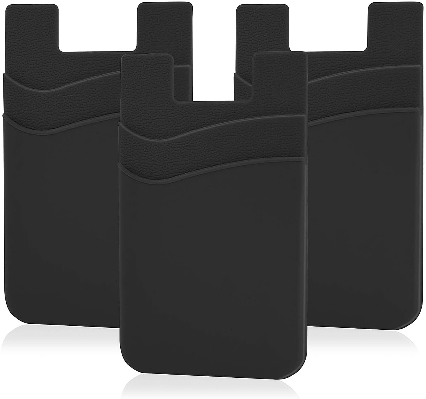 Cell Phone Wallet, Silicone Adhesive Stickon Phone Card Holder for