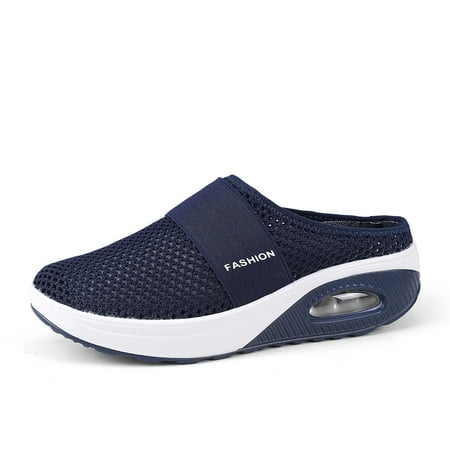 

Women‘s Flying Woven Mesh Sandals Casual Air Cushion Sole Mules Breathable & Lightweight Mule Sneakers