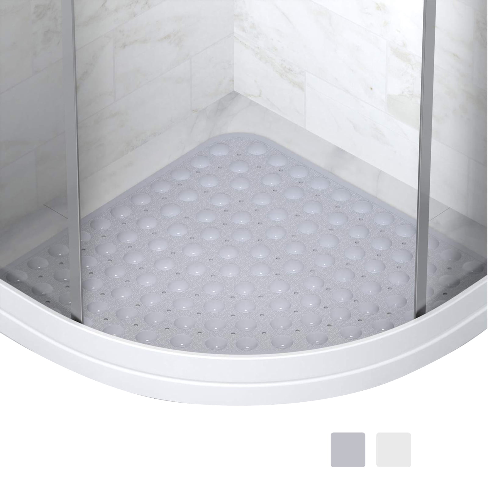 Tripumer Corner Shower Mat Non Slip 21 x 21 inch Quadrant Shower Mat