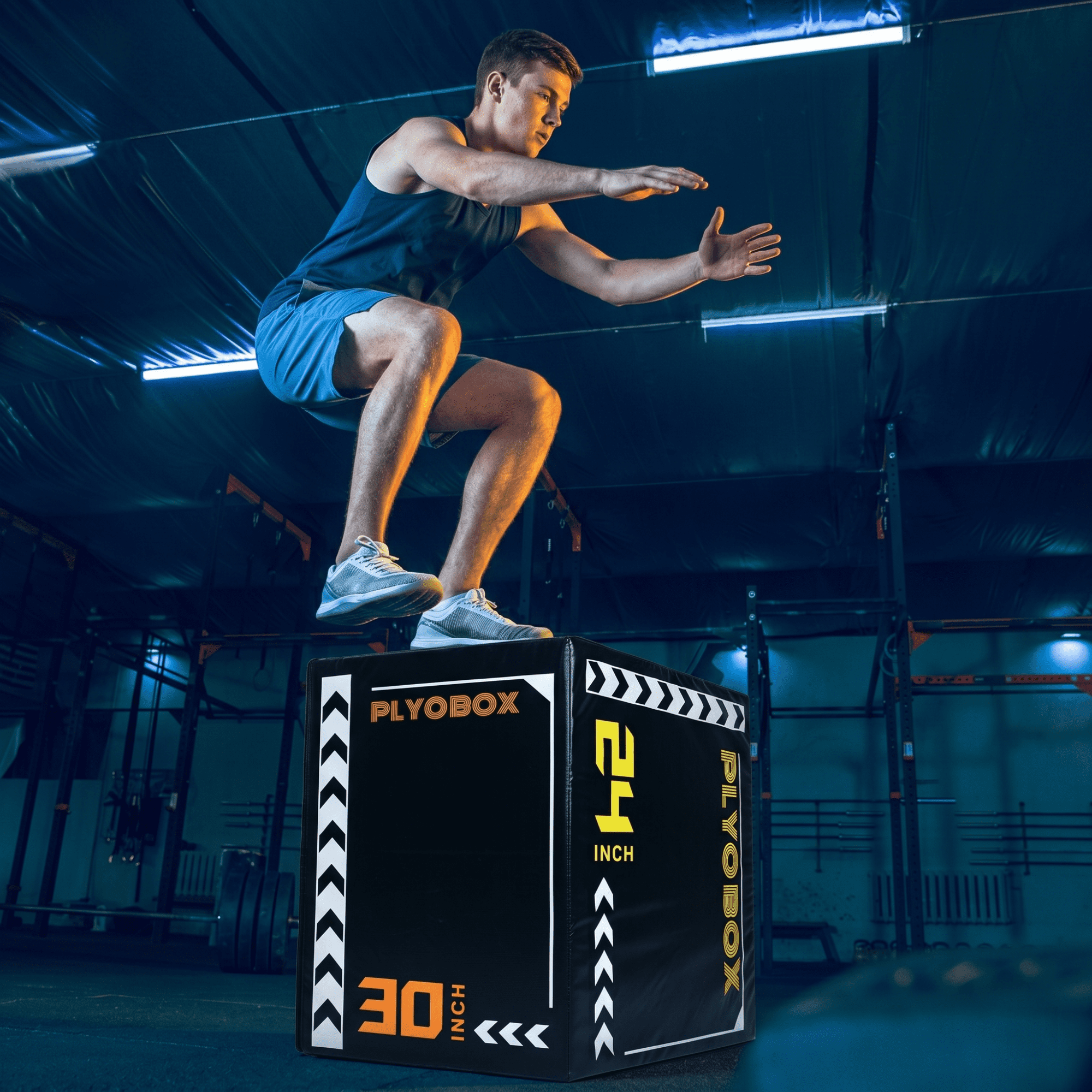 Leumius 3-in-1 Foam Plyometric Jump Box for Home Gym,20/24/30 Inch Multiple Height Options,Versatile Plyo with Non-Slip Surface for Strength, HIIT, Step-Ups, and Agility Training,Black