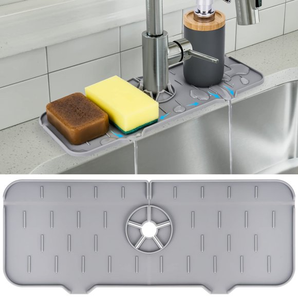 Bandeja colectora de silicona para fregadero de cocina, antisalpicaduras