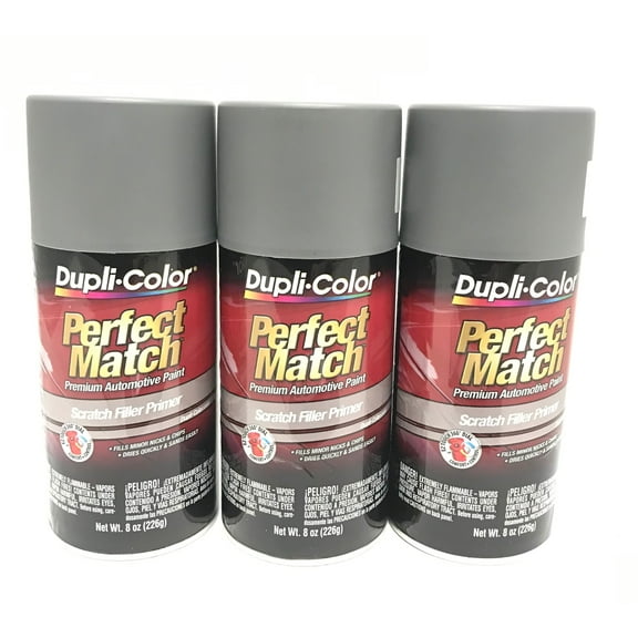 Duplicolor BPR0031-3 PACK Perfect Match SCRATCH FILLER PRIMER GRAY - 8oz