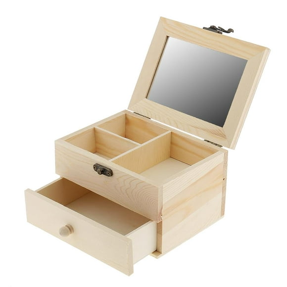 Large wooden box with lid, natural, all-purpose wooden box - storage box, gift packaging, decorative box for handicrafts, toy chest, memory box