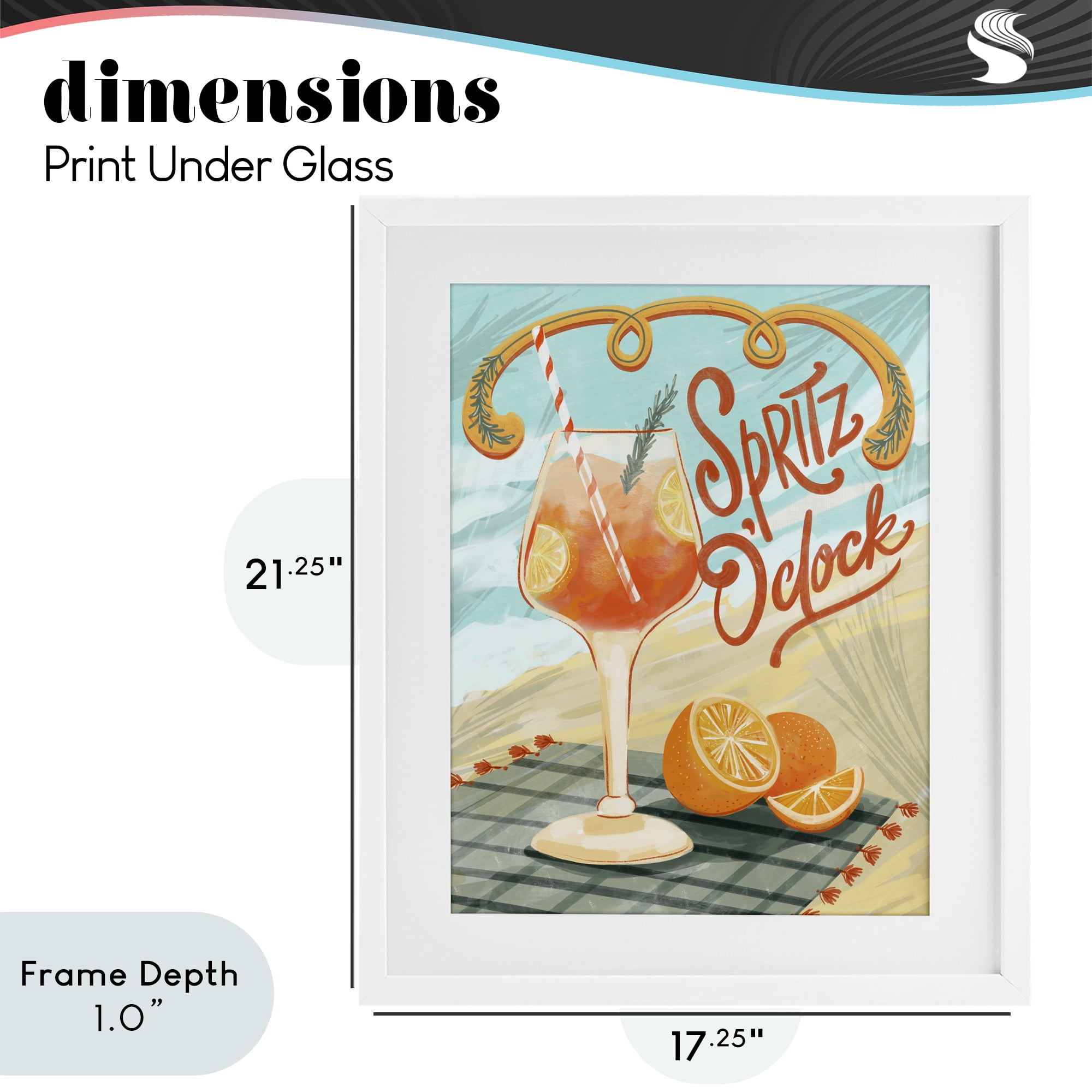 Stupell Industries Spritz O'Clock Citrus Cocktail White Framed Print Under Glass, design by Connie Summers