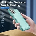 thumbnail image 5 of for iPhone 14 Plus Case, Dual Layers Shell Hard PC + Soft TPU Back Shell Heavy Duty Military Drop Protection Rugged Shockproof Hybrid Case for iPhone 14 Plus, Green, 5 of 8