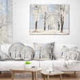 thumbnail image 3 of Designart Winter Lane on Sunny Morning - Forest Throw Pillow - 16x16, 3 of 4