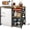 Brown, variant on Kitchen Bakers Rack with Power Outlet,Mini Fridge Cabinet with Mesh Basket, Mini Fridge and Microwave Table with Storage for Office,Kitchen,Living Room,Coffee Bar,Patio, Black