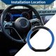 thumbnail image 3 of Funda para volante de cuero artificial PU Unique Bargains ABS Protector de volante de automóvil 14.96" Negro Azul patrón de fibra de carbono 1 Pc, 3 of 6