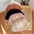 thumbnail image 2 of Sun Hat Solid Color Breathable Milk Fiber Fabric Knitted Bucket Hat for Women, 2 of 10
