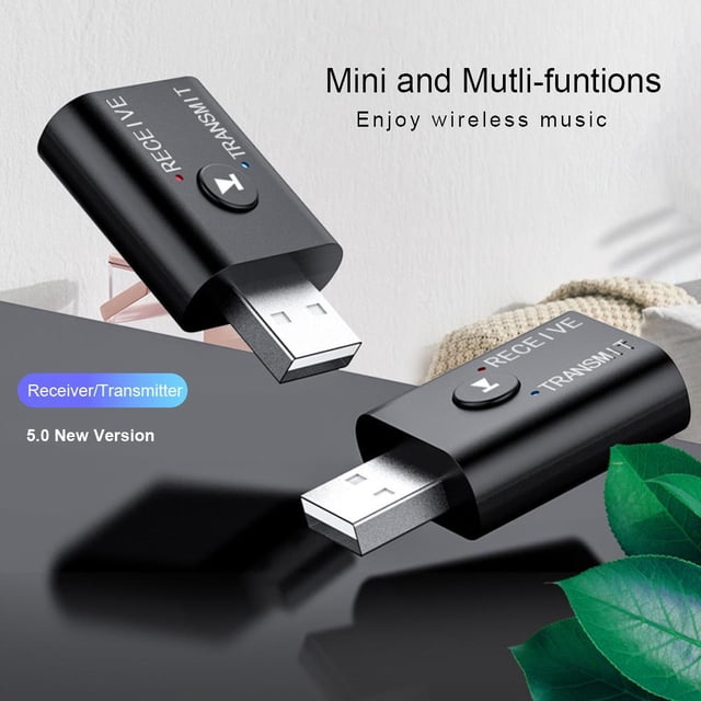 Adaptador USB compatible con Bluetooth 2 en 1 Transmisor inalámbrico de auriculares para computadora portátil