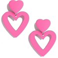 thumbnail image 1 of Pendientes de doble corazón, pendientes colgantes de corazón para mujer, pendientes colgantes de corazón de amor, regalo para el Día de San Valentín y el Día de la Madre - rosa bebé, 1 of 4