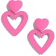 thumbnail image 1 of Pendientes de doble corazón, pendientes colgantes de corazón para mujer, pendientes colgantes de corazón de amor, regalo para el Día de San Valentín y el Día de la Madre - rosa bebé, 1 of 4