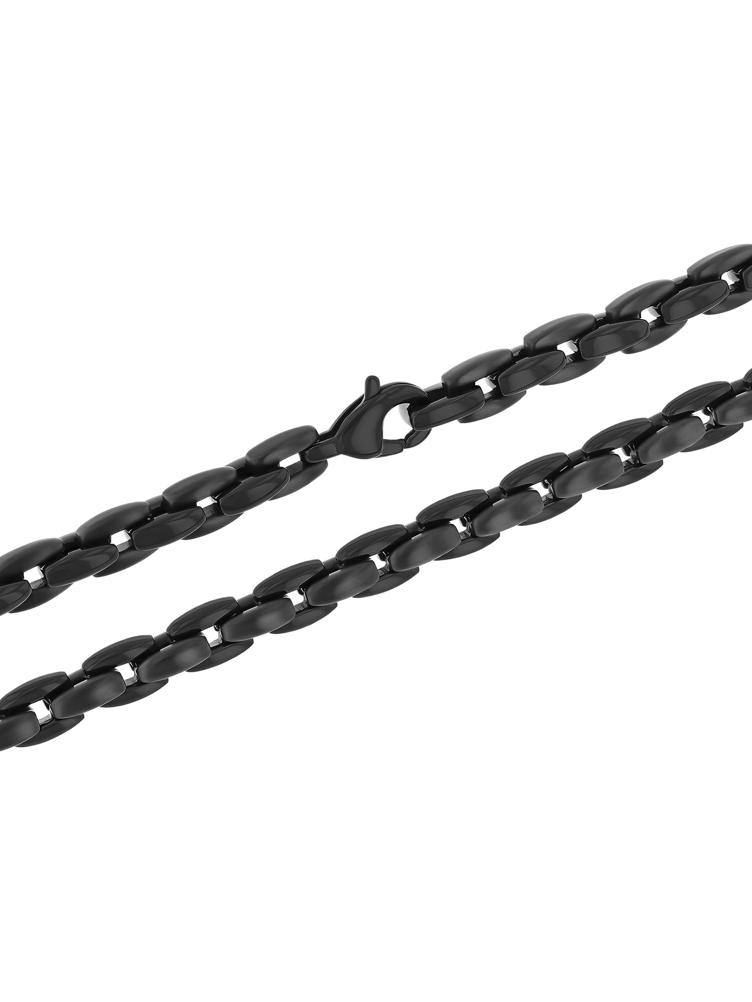 Men's Black Finish Stainless Steel H-Link Chain, 24" - Brilliance Fine Jewelry