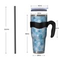 thumbnail image 4 of 40oz Tumbler,Light Blue Christmas Snowflake Pattern Insulated Tumblers with Removable Handle,Stainless Steel Double Vacuum Coffee Tumbler Cup with Straw for Home,Office,Travel,Party, 4 of 5