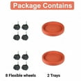 thumbnail image 4 of Gamexcel Plant Caddy Heavy Duty 13inch Plastic Round 2Pack Plant Dolly with Wheels Plant Stand Mover Indoor Outdoor for Planter Flower Potted (Red), 4 of 6