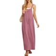 thumbnail image 4 of Summer Dresses Women's 0veralls 2026 Casual Boho Overall Dress Adjustable Cover up with Pockets Pink S, 4 of 6