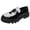 White, variant on Women's Fringe Platform Loafers Fall Casual Faux Leather Chunky Lug Sole Slip on Oxfords Dress Shoes Business Walking Flat Fashion Office Low Heels