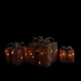 thumbnail image 2 of Northlight Lighted Snowflake Burlap Gift Boxes Outdoor Christmas Decorations - Clear - Set of 3, 2 of 3