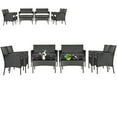 thumbnail image 1 of Gymax 8PCS Outdoor Furniture Set Patio Rattan Conversation Set w/ Grey & Off White Cushion, 1 of 5