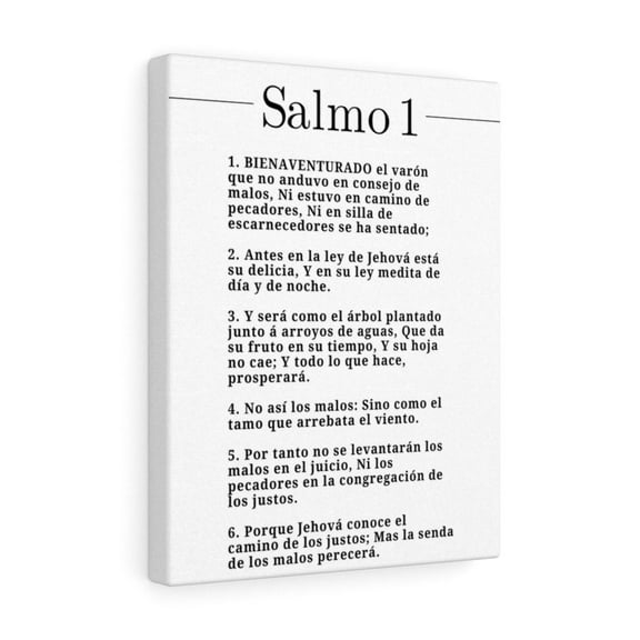 Salmo 1 Impresion De Arte Crist en Blanco Psalm 1 Spanish Ready to Hang Bible Canvas Unframed