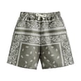 thumbnail image 2 of Daznico Paisley Print Elastic Waist Shorts for Boys Girls Summer Breathable Casual Play Active Wear with Drawstring,5-6 Years, 2 of 3
