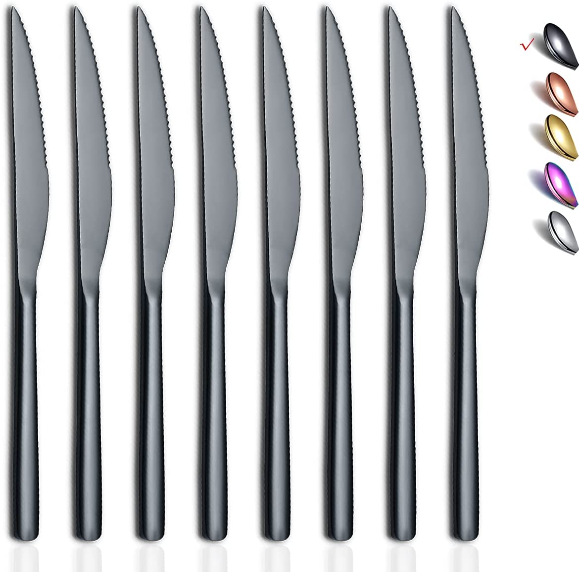 TESNN Steak Knives, 8 Piece Premium Stainless Steel Steak Knife Set, Meat Knife Sets, German