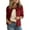 Red, variant on Women's Fashion Solid Color Jacket - Lapel Collar Long Sleeve Button Pockets Outerwear, Olive Green, L