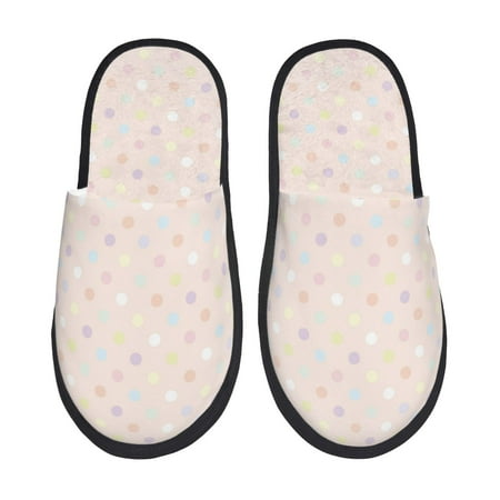 

Slippers for Women Men Colorful dots Warm Womens Mens House Shoes Bedroom Slippers Fuzzy Memory Foam Slippers Winter House Indoor Shoes Aesthetic Dorm Slippers