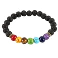 thumbnail image 7 of Fznkrag Lava Stone Chakras Bracelet 8mm Men Women 7 Chakras Beads Braided Diffuser Elastic Rock Stone Round Beads, 7 of 7
